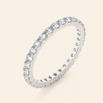 Load image into Gallery viewer, Angle View Of Round Eternity Wedding Band
