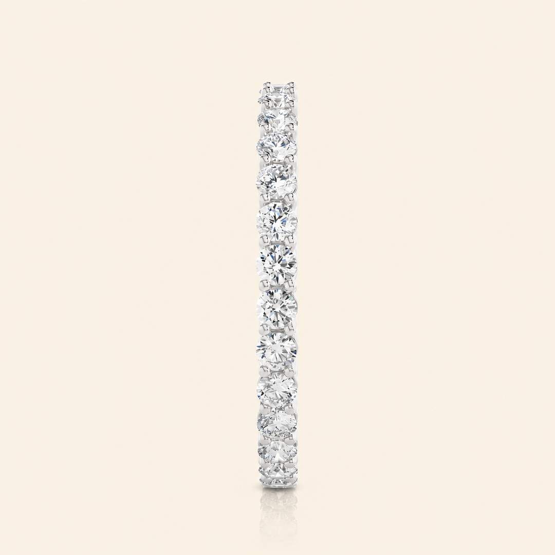 Side View Of Round Eternity Wedding Band