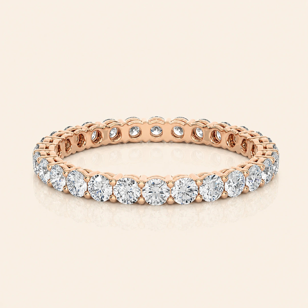 Front View Of Round Eternity Band