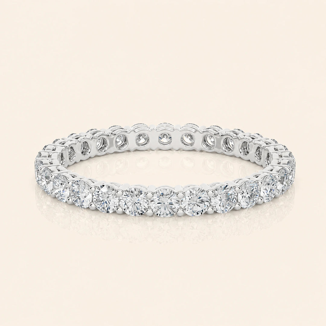 Front View Of Round Eternity Band