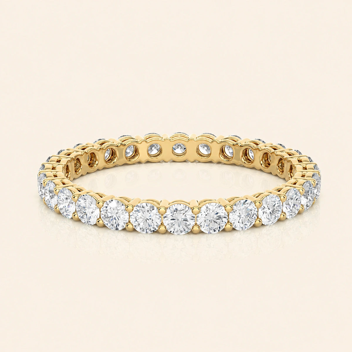 Front view of round eternity band