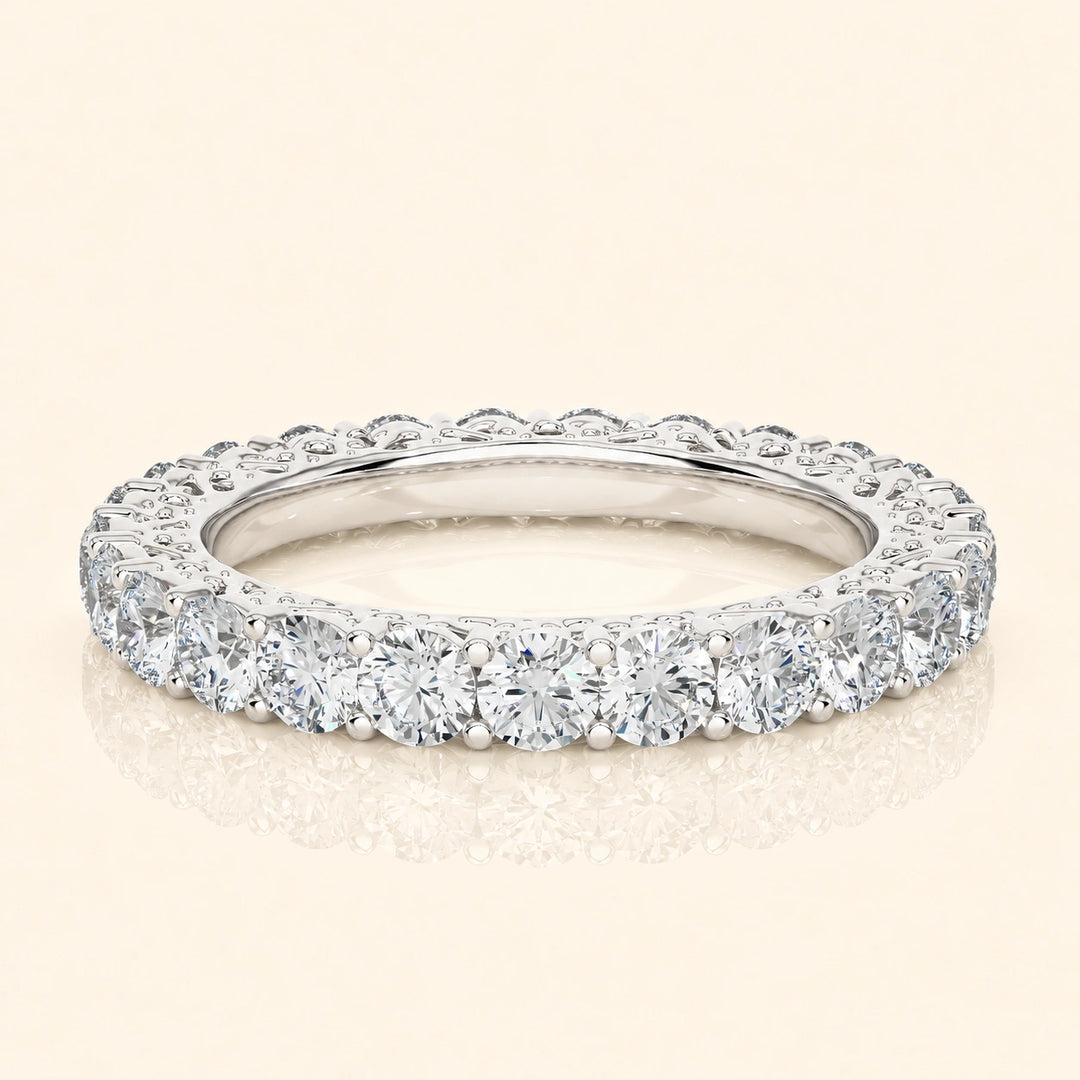 Front View Of Filigree Eternity Band