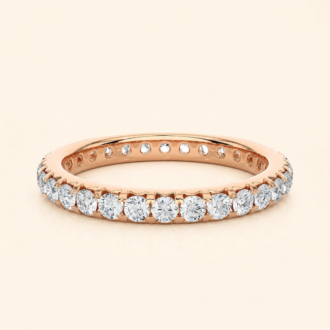 Front View Of French Set Eternity Band