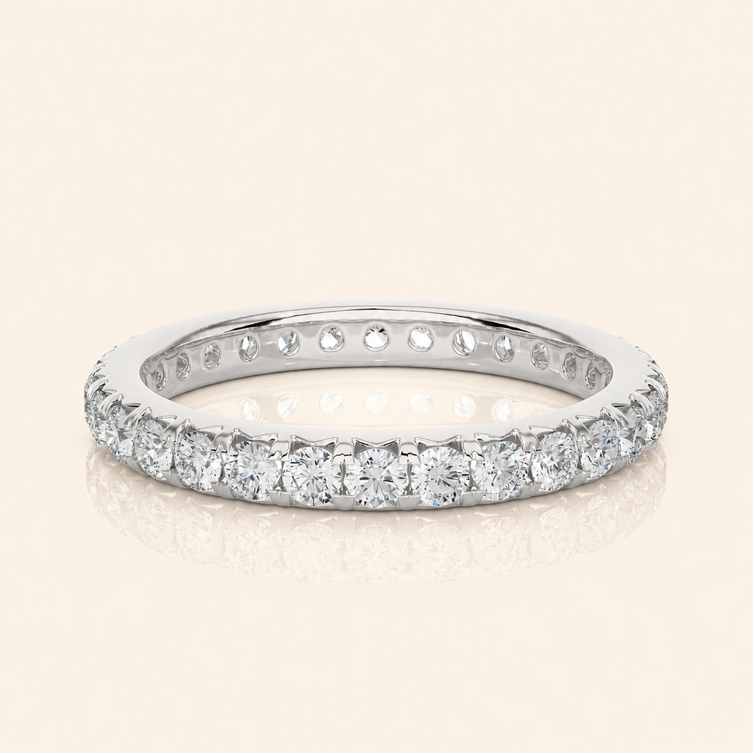 Front View Of French Set Eternity Band