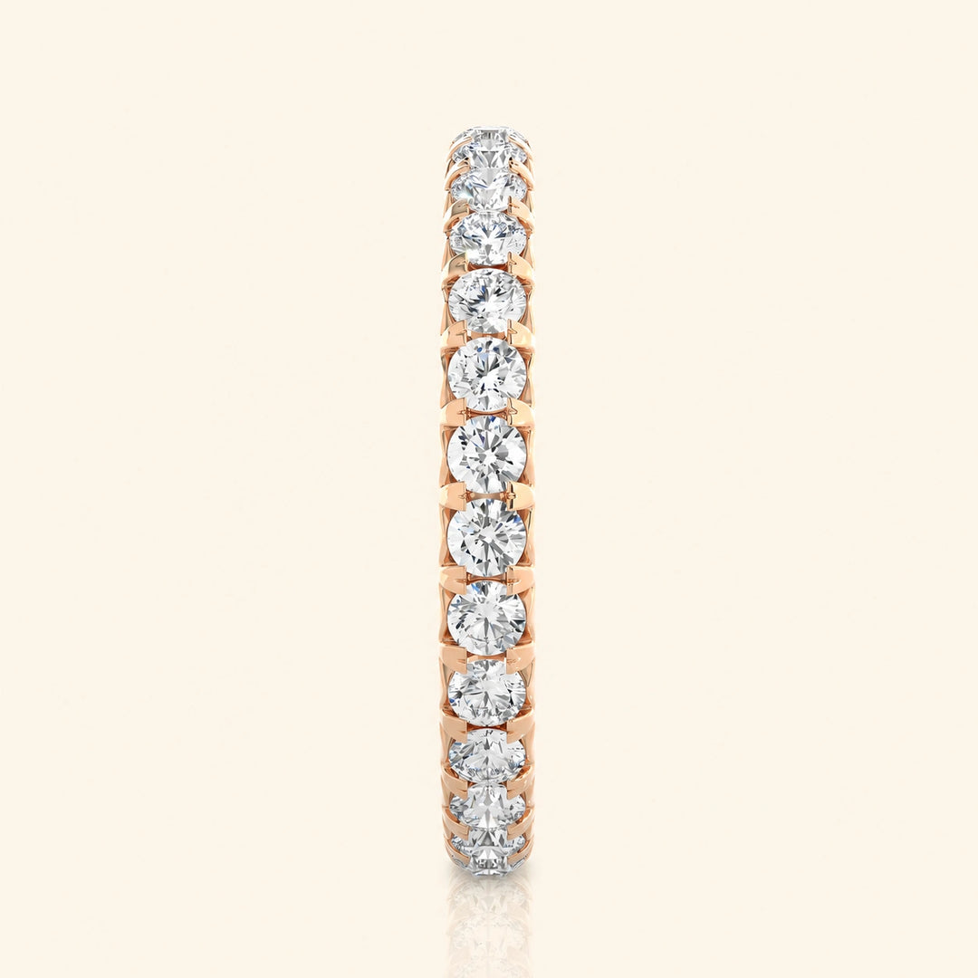 Side View Of French Set Eternity Band