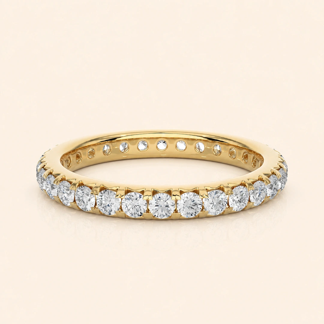 Front View Of French Set Eternity Band