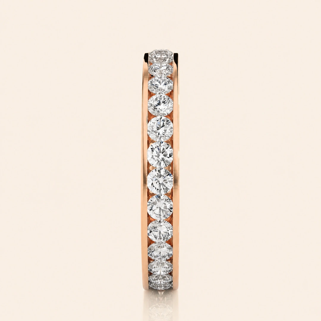 Side View Of Channel Set Eternity Band