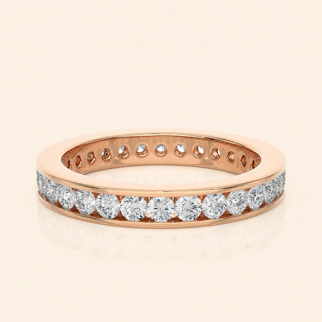 Front View Of Channel Set Eternity Band