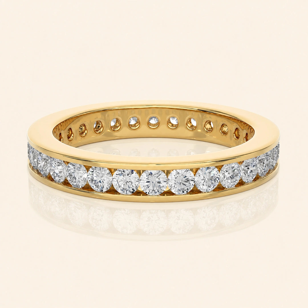 Front View Of Channel Set Eternity Band