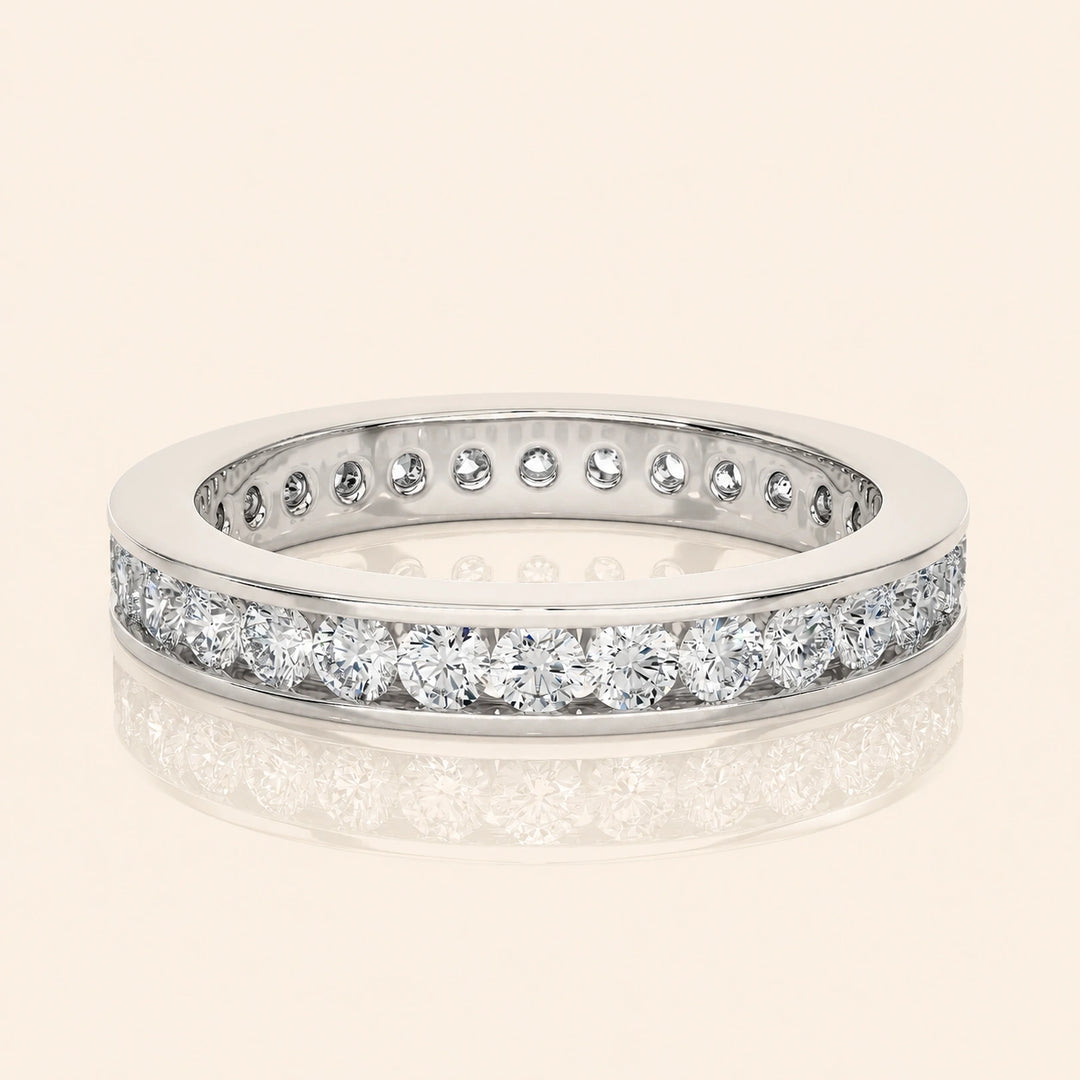 Front View Of Channel Set Eternity Band