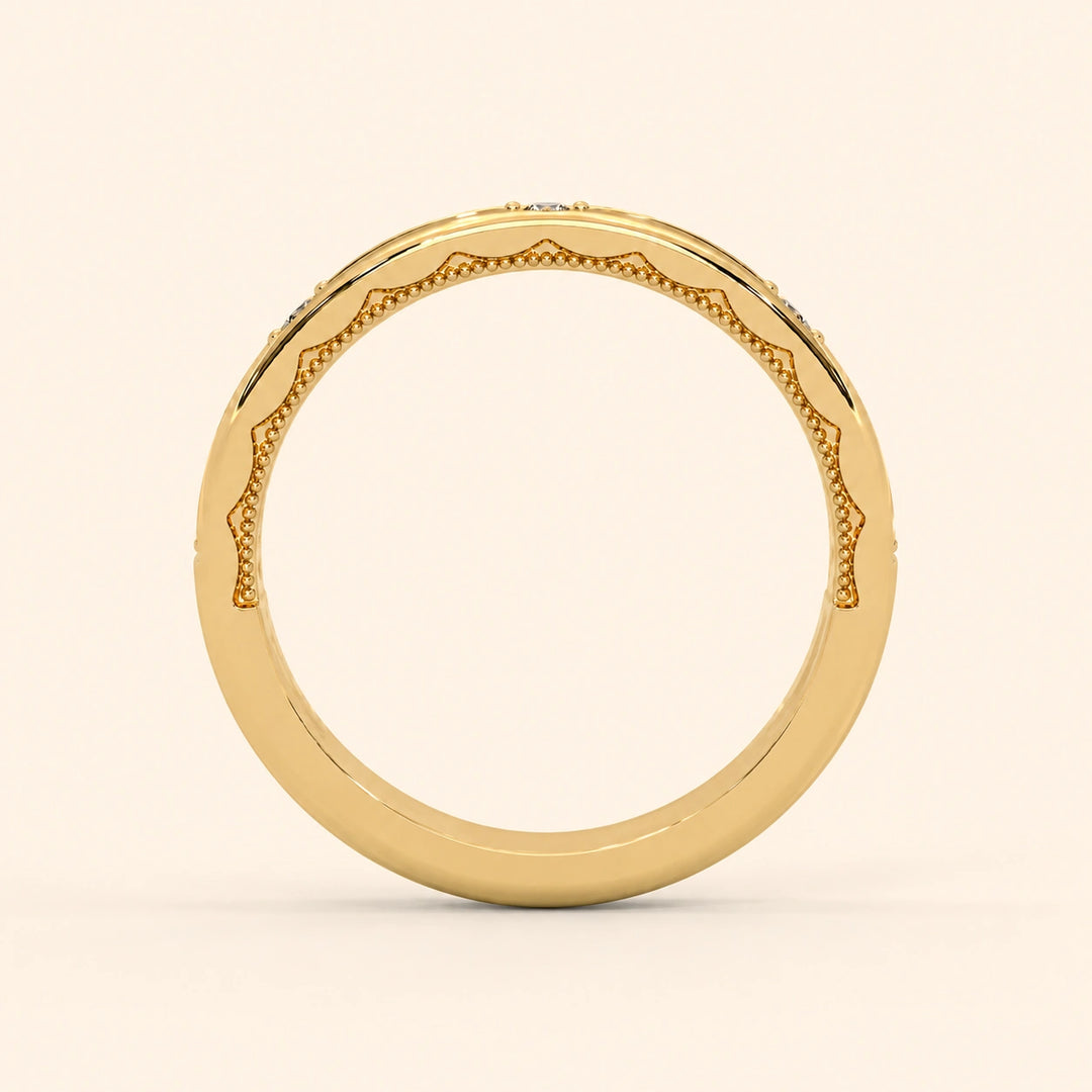 Back View Of Contour Wedding Band