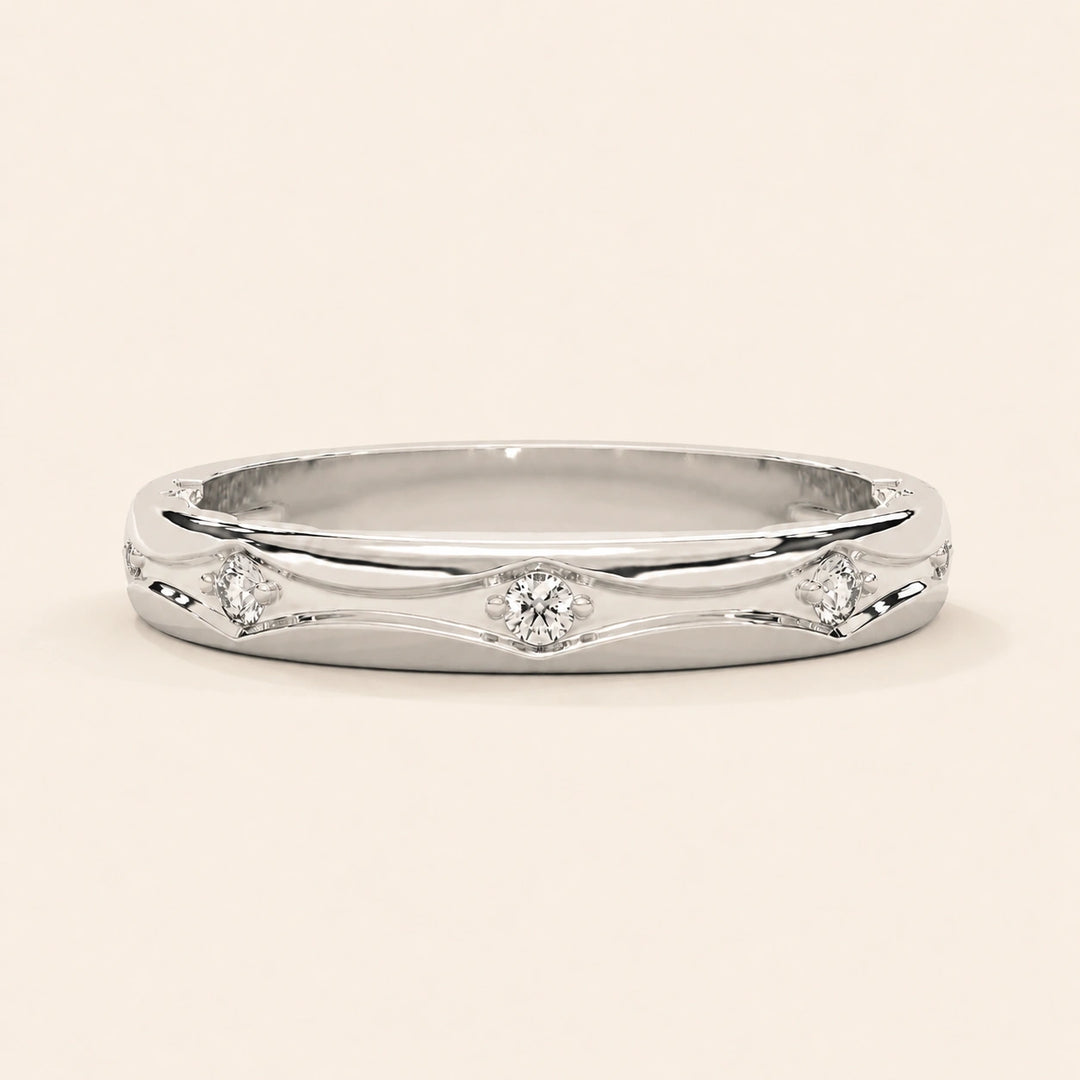 Front View Of Contour Wedding Band