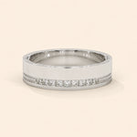Load image into Gallery viewer, Front View Of Princess Cut Wedding Band
