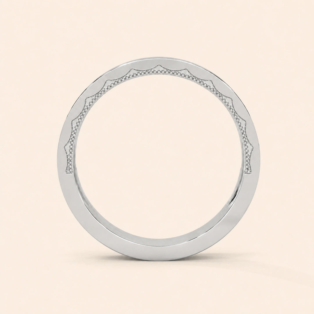 Back View Of Princess Cut Wedding Band