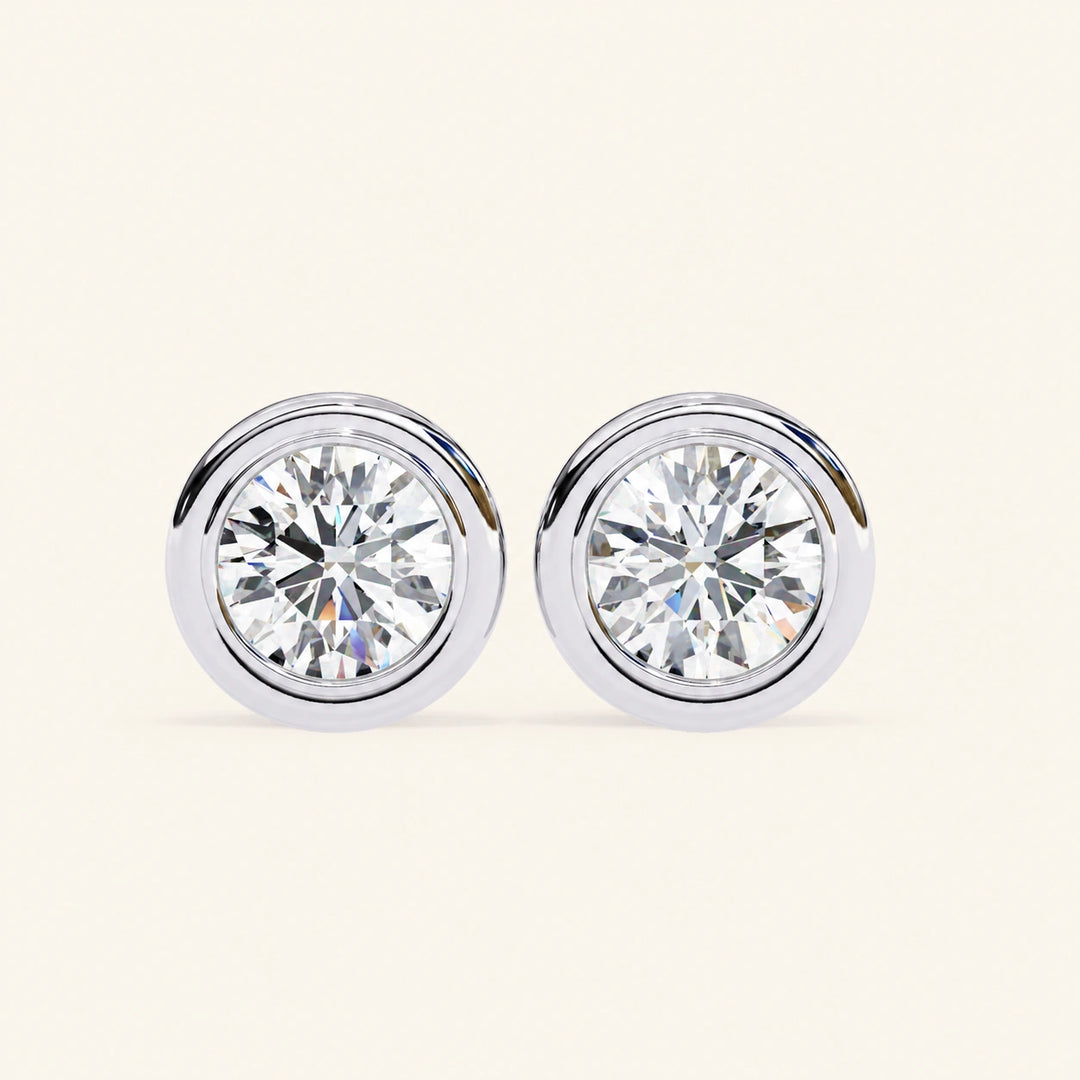 Round Solitaire Earrings