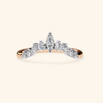Load image into Gallery viewer, Front View Of Curved Moissanite Wedding Band
