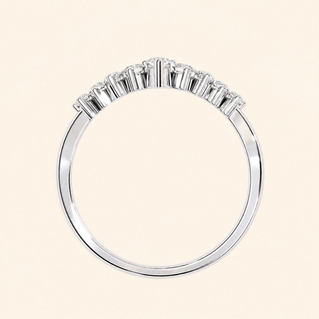 Back View Of Curved Moissanite Wedding Band