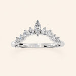 Load image into Gallery viewer, Angle View Of Curved Moissanite Wedding Band
