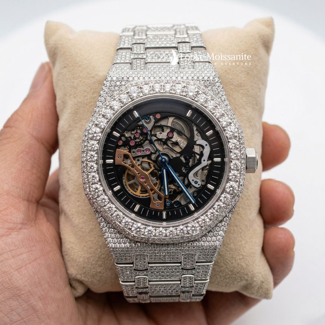 Front View Of Cheap Moissanite Watch