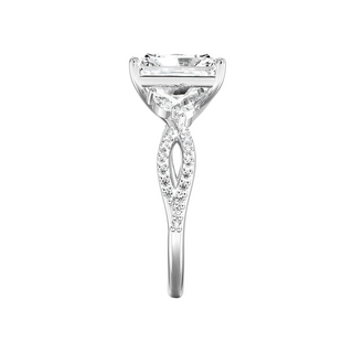2 Ct Criss Cross Radiant Cut Engagement Ring in White Gold