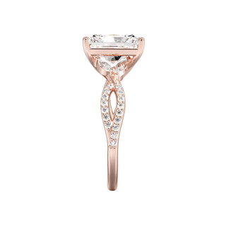 2 Ct Criss Cross Radiant Cut Engagement Ring in White Gold