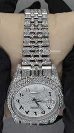 Load image into Gallery viewer, Close View of Datejust Full Iced Out Moissanite Watch
