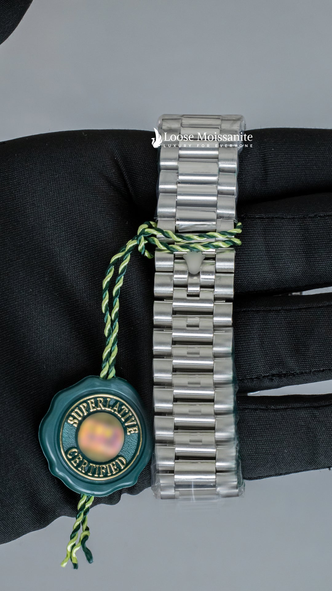 Back View Of Day-Date Blue Dial Stainless Steel Plain Watch