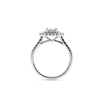 Load image into Gallery viewer, 2.50 Carat Emerald Cut Double Halo Moissanite Ring in White Gold
