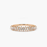 Load image into Gallery viewer, 2.50 Carat Baguette Cut Prong Set Moissanite Ring in Yellow Gold
