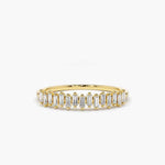 Load image into Gallery viewer, 2.50 Carat Baguette Cut Prong Set Moissanite Ring in Yellow Gold
