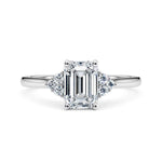 Load image into Gallery viewer, 1.60 Carat Emerald Cut Cluster Moissanite Ring in Rose Gold
