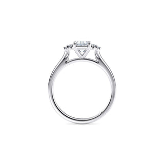 1.60 Carat Emerald Cut Cluster Moissanite Ring in Rose Gold