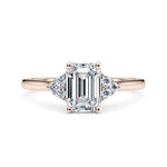 Load image into Gallery viewer, 1.60 Carat Emerald Cut Cluster Moissanite Ring in Rose Gold
