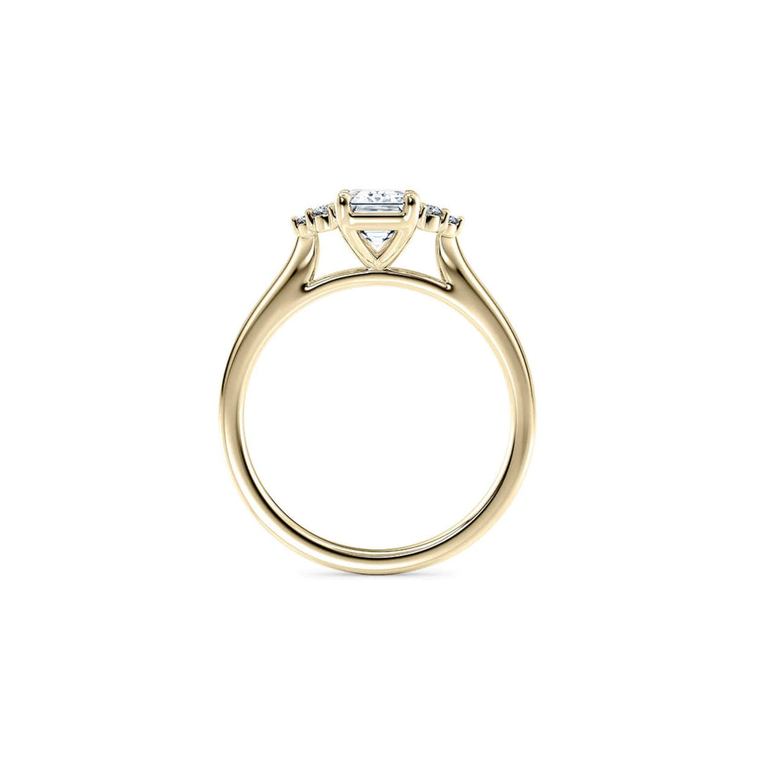 1.60 Carat Emerald Cut Cluster Moissanite Ring in Rose Gold