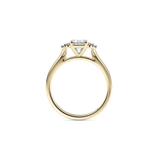 1.60 Carat Emerald Cut Cluster Moissanite Ring in Rose Gold