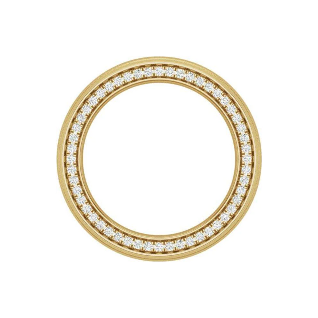 1 Carat Round Shaped Channel Set Moissanite Eternity Ring for Men