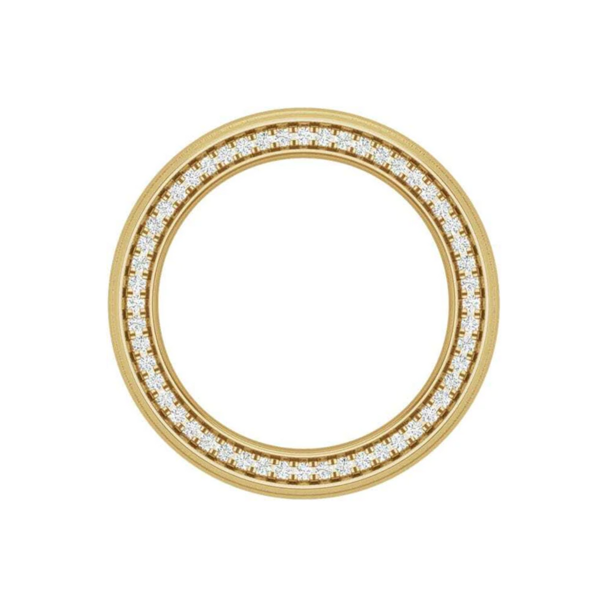 1 carat round shaped channel set moissanite eternity ring for men