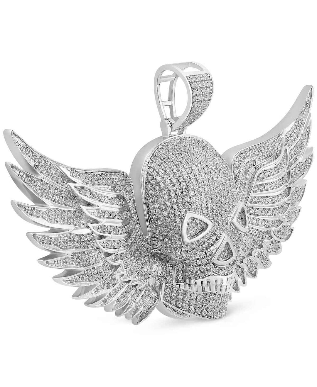 3 Ct Round Cut Flying Skull Moissanite Pendant for Unisex