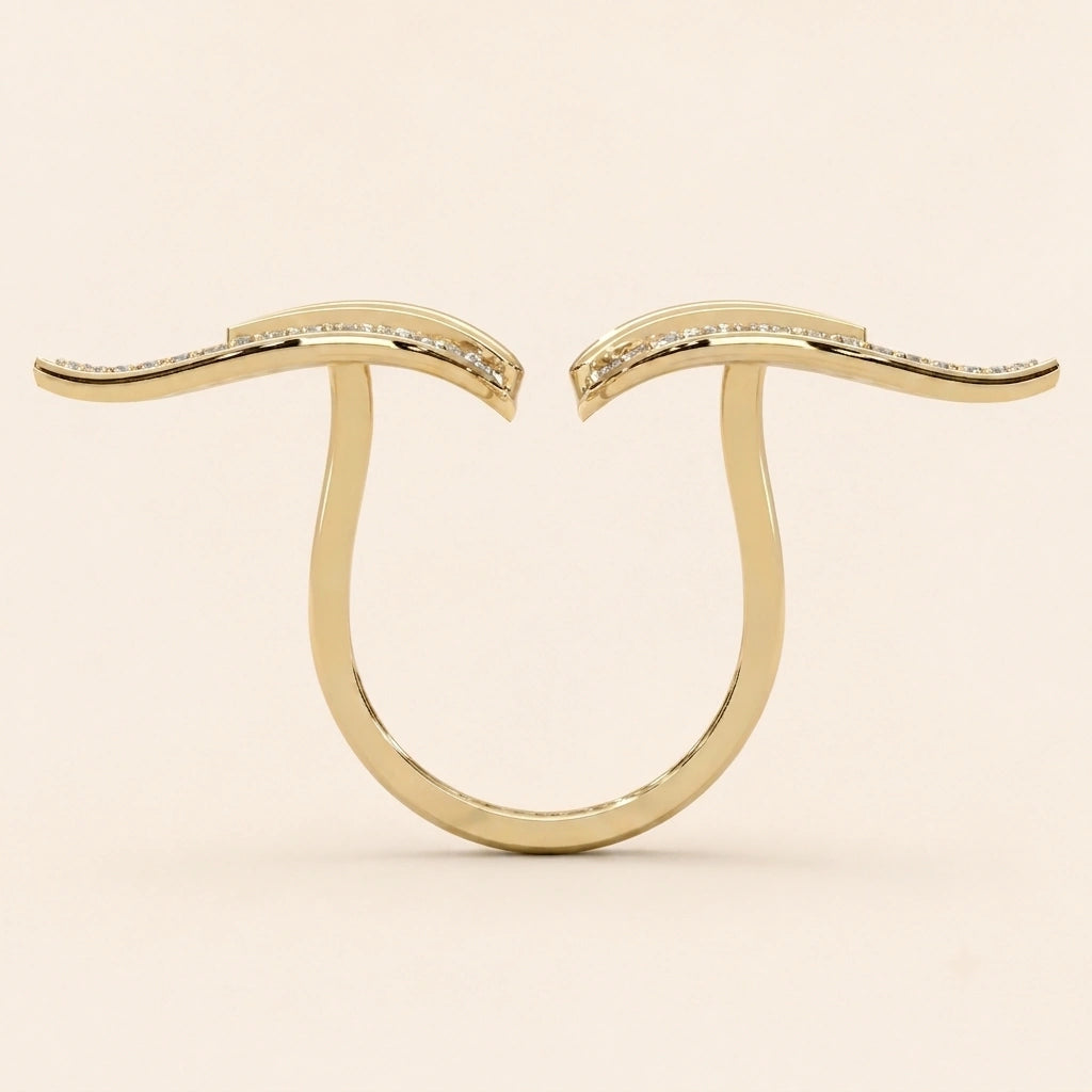 Back View Of Leaf Design Rings