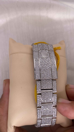 Load image into Gallery viewer, Back Side of Iced Out Moissanite Watch
