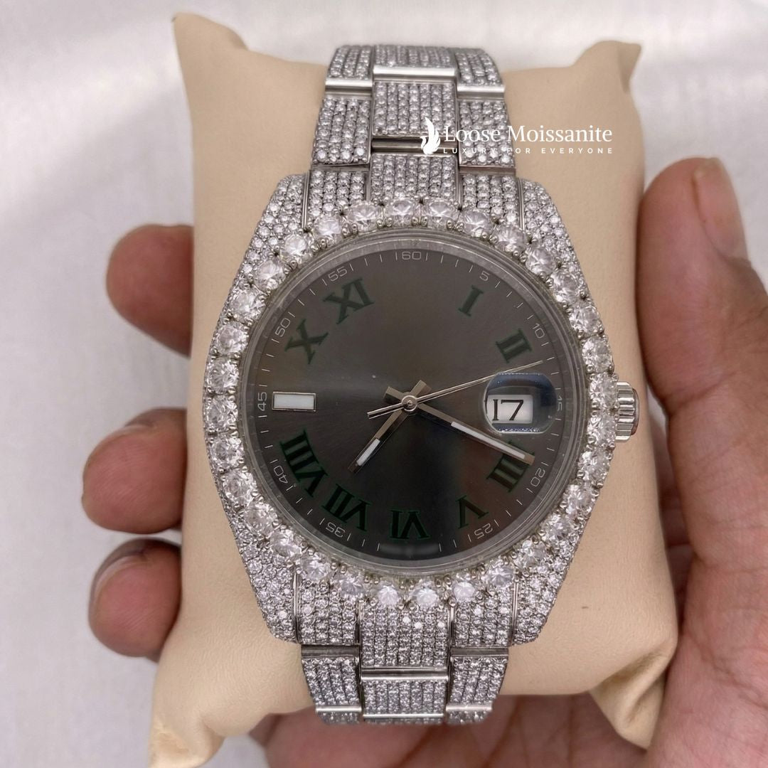 Iced Out Moissanite Watch