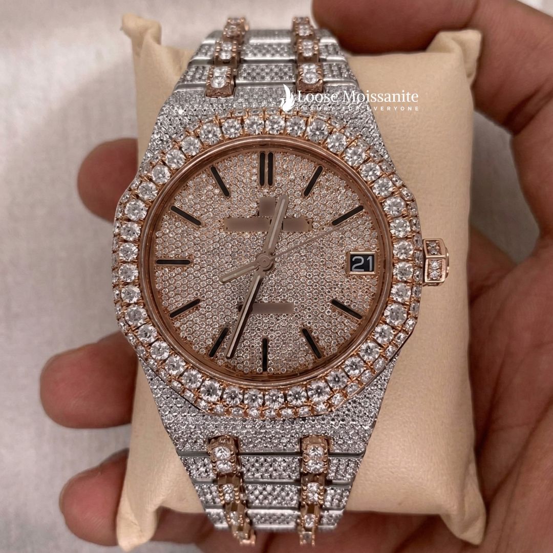 Iced out AP Moissanite Watch