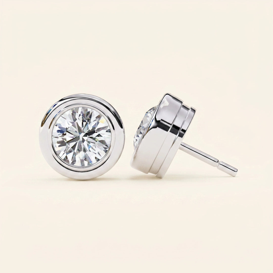 Round Solitaire Earrings