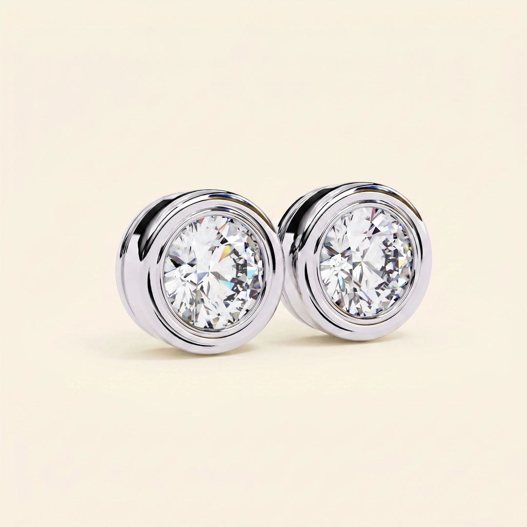 Round Solitaire Earrings