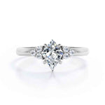 Load image into Gallery viewer, 1.80 Carat Kite Shape Moissanite Cluster Engagement Ring In White Gold
