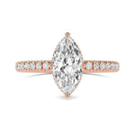 Load image into Gallery viewer, 1.20 Ct Marquise Cut  Hidden Halo Moissanite Ring in Rose Gold
