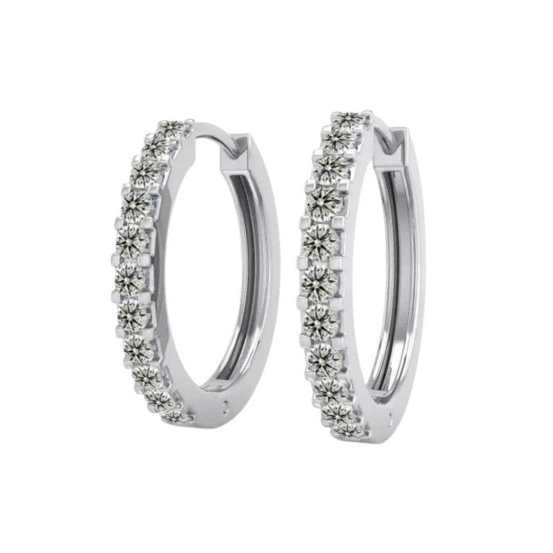 0.50 Carat Round Shape Moissanite Hoop Earrings For Men's