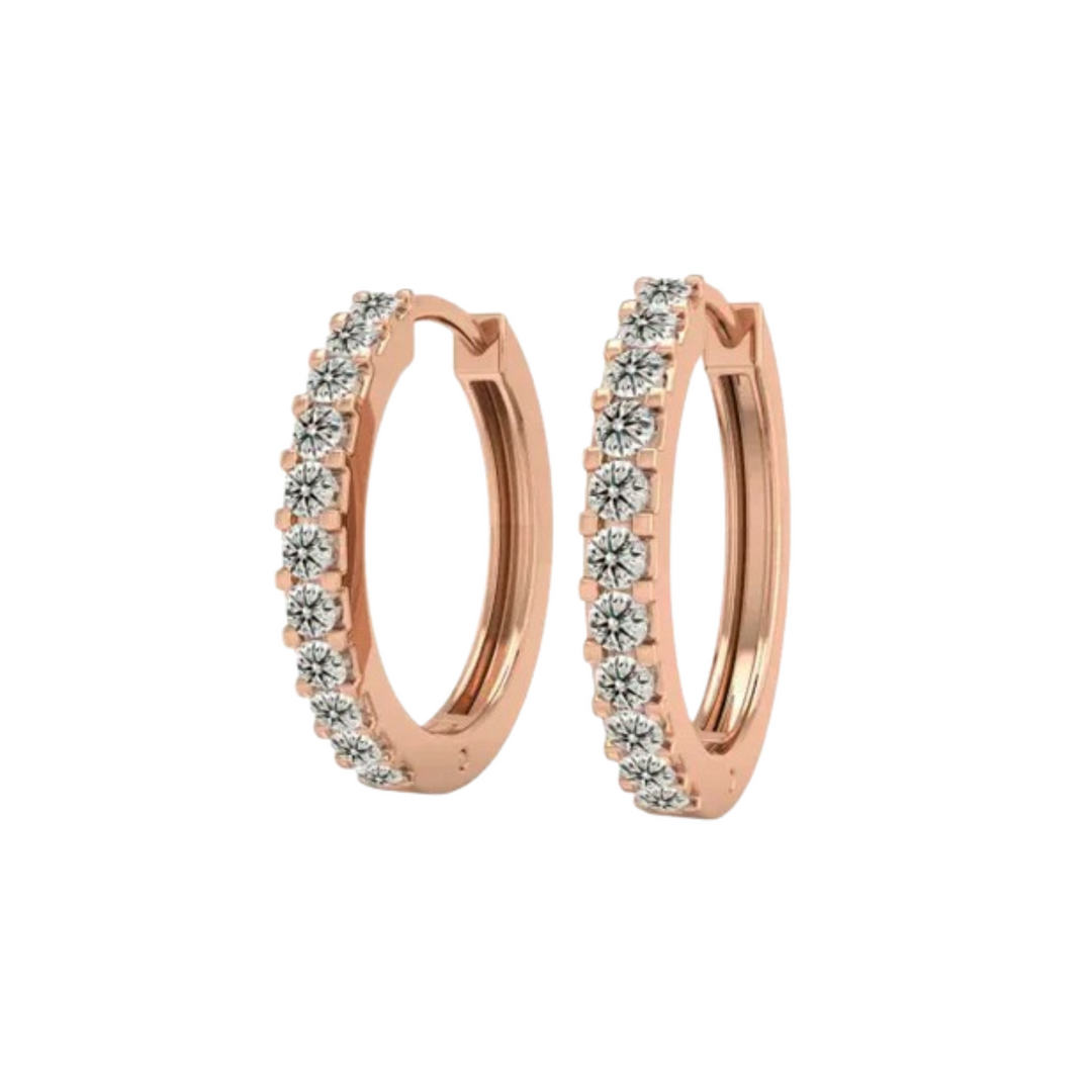 0.50 Carat Round Shape Moissanite Hoop Earrings For Men's