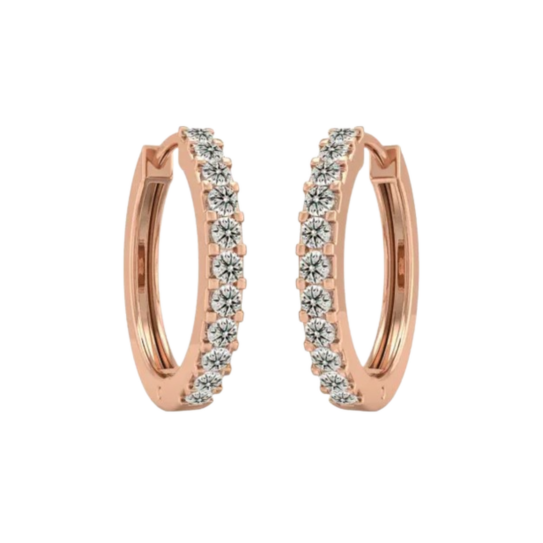 0.50 Carat Round Shape Moissanite Hoop Earrings For Men's