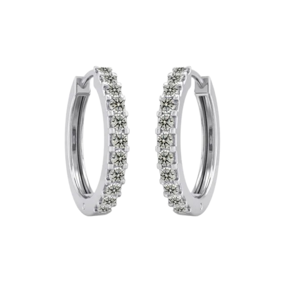 0.50 Carat Round Shape Moissanite Hoop Earrings For Men's